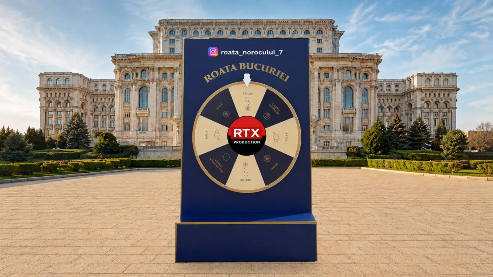 Modelul 4 Roata Norocului personalizat pentru o activare de brand